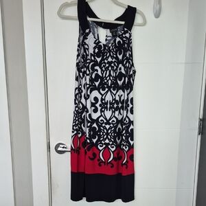 Enfocus Studio Black, White & Red Sleeveless Maxi Dress